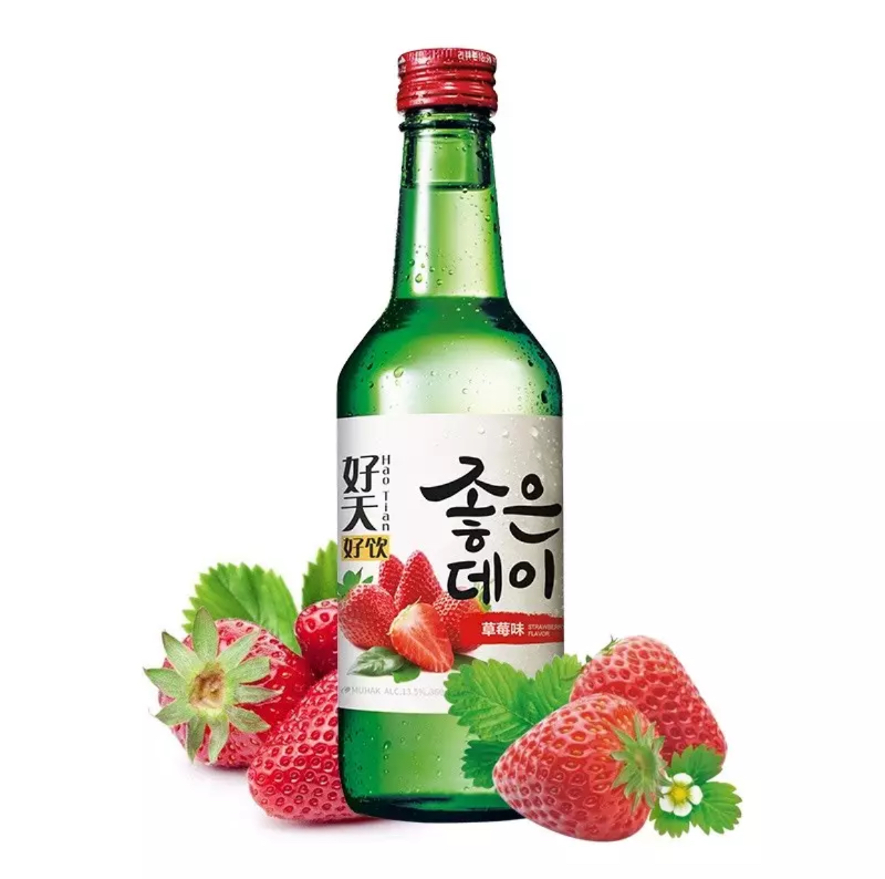 好天好饮韩国烧酒草莓味原瓶进口360ml瓶